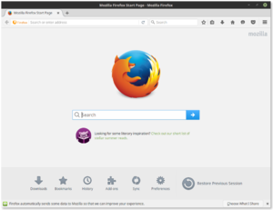 Snímek obrazovky Firefoxu 48.0 v Linux Mint