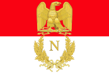 Flag of Listenbourg fictional country created from Emblem of Napoleon Bonaparte and Lutry flag.svg