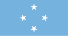 Drapeau bleu à quatre étoiles blanches disposées en losange.