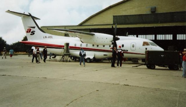 Christening of the airline's new Dornier 328 at Farsund Airport, Lista in 1996