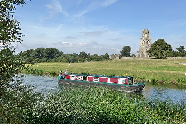 Image: Fotheringhay Northamptonshire. Narrow boat on River Nene   panoramio