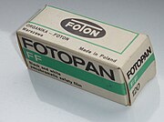 Pudełko z filmem Fotopan FF produkcji „Fotonu”