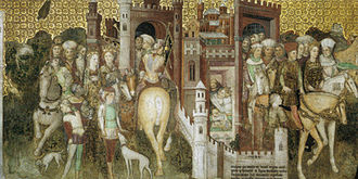 Sogno e partenza di Teodolindadagli affreschi della cappella di TeodolindaDuomo di Monza.