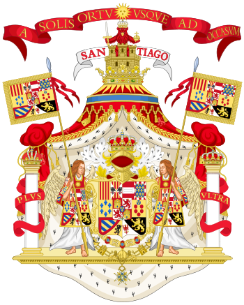 Les armes reals d'Espanya amb la Cimera Reial de Castella (1761-1868 / 1874-1931)