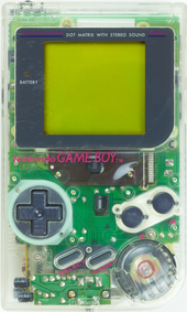 Play It Loud! Nintendo Game Boy, an example of clear craze design Game Boy Play It Loud! Transparent American Edition.png