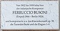 Ferruccio Busoni, Augsburger Straße 33, Berlin-Charlottenburg, Deutschland