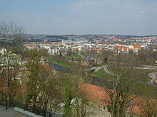 Blick über Untermhaus vom Schloss Osterstein