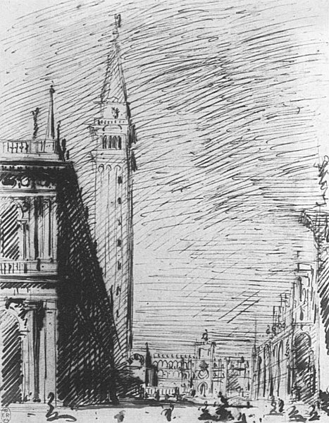 File:Giovanni Antonio Canal, il Canaletto - The Piazzetta Looking towards the Torre dell'Orologio - WGA03976.jpg