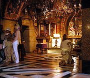 Interior de la Iglesia del Santo Sepulcro, sobre el monte Golgota