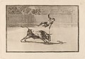 Goya: Ligereza y atrevimiento de Juanito Apinani (ca. 1816), grabado nº 20 de La tauromaquia.
