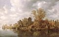 Jan van Goyen: Falu a folyónál (1636)