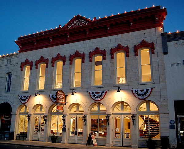 The restored Granbury Opera House was adorned with patriotic decorations during the 2014 Fourth of July festival.