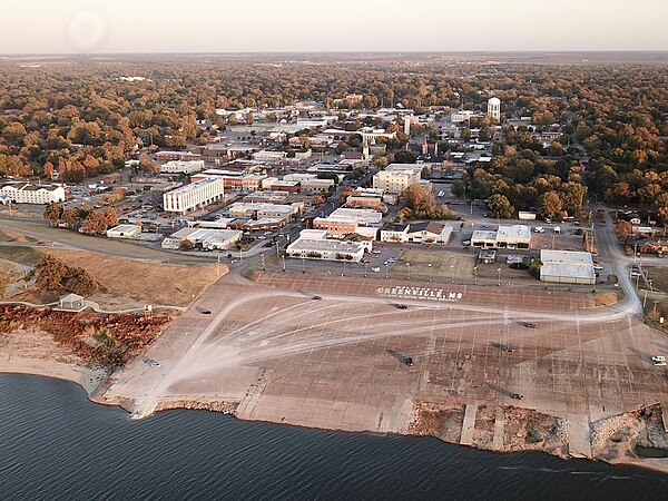 Greenville, seen from the Mississippi River