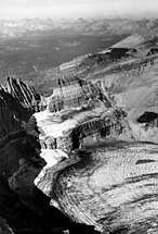 Grinnell Glacier in Glacier National Park (US), Montana in 1938