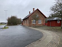 The station building in 2023. Guldager station seen from Guldager stationsvej.jpg