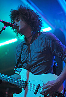 Brad Campbell on bass guitar and backing vocals, Amplifier Bar, Perth, January 2010. Gyroscope @ Capitol (1 01 2010) (4255900313).jpg