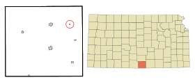 Harper County Kansas Incorporated and Unincorporated areas Danville Highlighted.svg