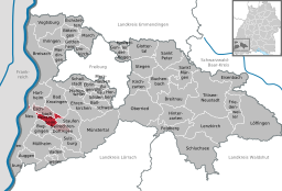 Läget för Heitersheim i Landkreis Breisgau-Hochschwarzwald