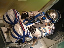 Sokol space suit worn by Sharman, at the National Space Centre in Leicester. Helen Sharman's spacesuit.jpg