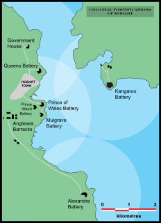 Hobart coastal defences Colonial era coastal batteries in Tasmania