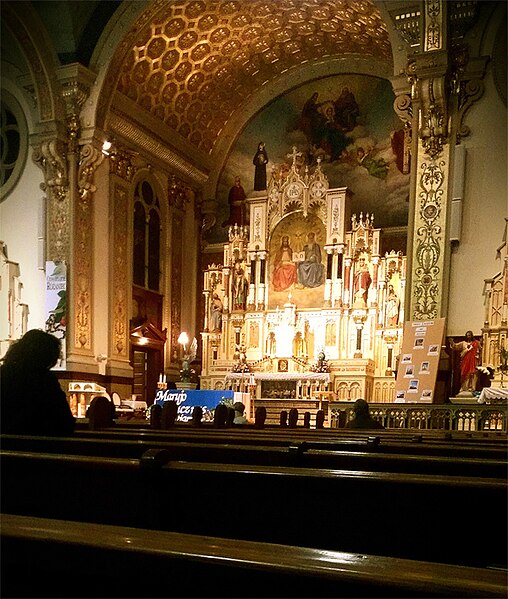 View of the altar during evening mass