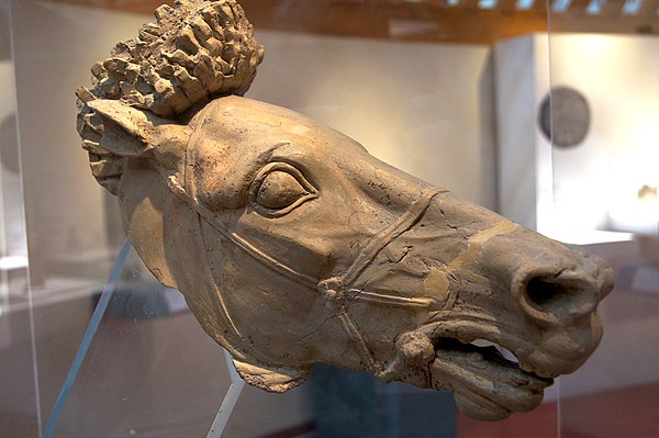 Horse's head from acroteria decoration 500-475BC