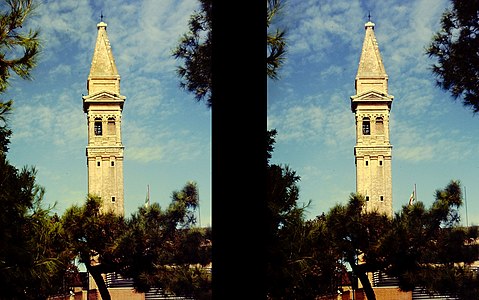 Campanile of San Martino - view Vaporetto stop Mazzorbo