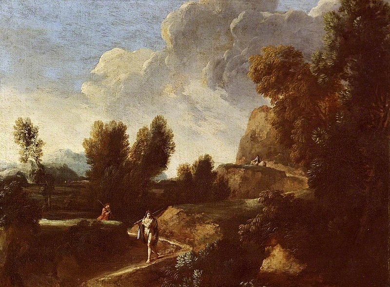 File:Italian School - A Rough Landscape with Figures on a Zigzag Path - 732320 - National Trust.jpg