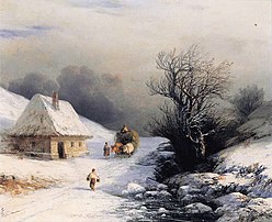 Aivazovsky: Little Russian Ox Cart