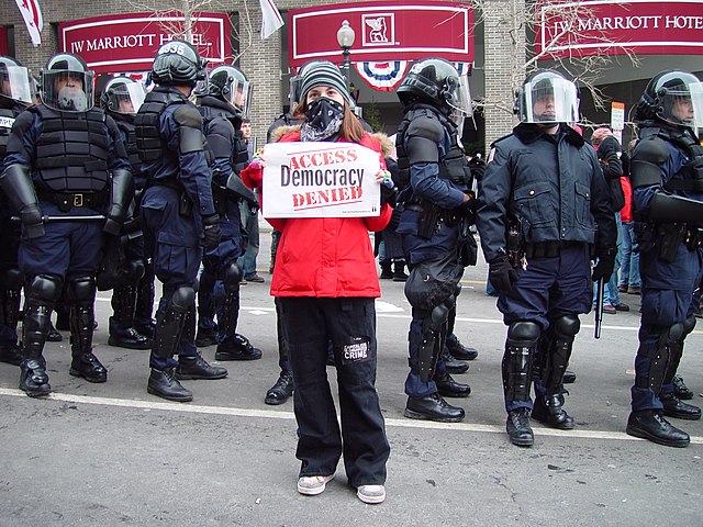 Photo taken at the 2005 U.S. Presidential inauguration protest