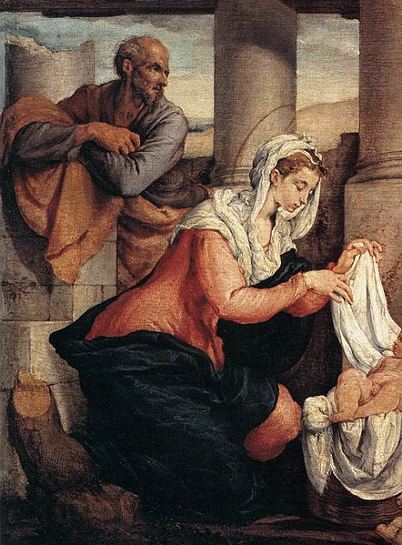 File:Jacopo da Ponte - Adoration of the Shepherds (detail) - WGA01439.jpg
