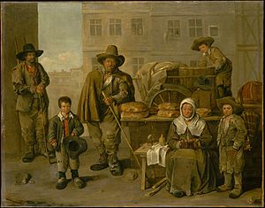 A baker and his family, by Jean Michelin, 1656 (Metropolitan Museum of Art) Jean Michelin, The Baker's Cart, 1656.jpg