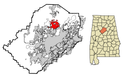 Jefferson County Alabama Incorporated and Unincorporated areas Gardendale Highlighted.svg