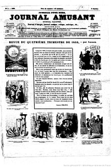 Front page of the first edition, 5 January 1856 Journal amusant n1.jpg