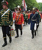 Reenactment-deltakere iført historiske uniformer fra Det tyske keiserriket i et opptog i Berlin 2009