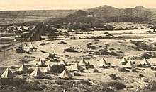 Railway construction in the Karoo desert in the late 1870s Karoo Railway Construction to Beaufort West - Cape Archives.jpg