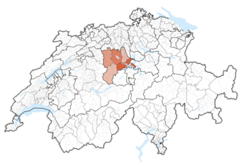 Ubicación del cantón en Suiza