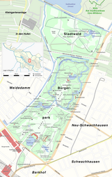 Karte des Bürgerparks und des Stadtwalds in Bremen.png