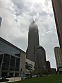 Keybank building in Cleveland, OH on a foggy morning.