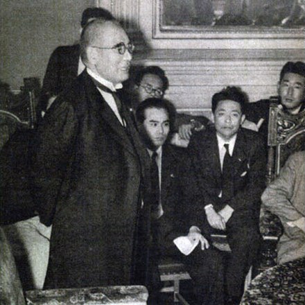 Nomura meets the press after he had been appointed as Foreign Minister (26 September 1939)