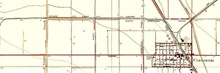 Northern terminus at Corcoran in 1928 Kings Lake Shore Railroad - Corcoran.jpg