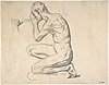 Kneeling Nude Male Figure, Facing Left (1859)