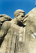 Taft's self-portrait on the Fountain of Time (1922), Chicago, Illinois