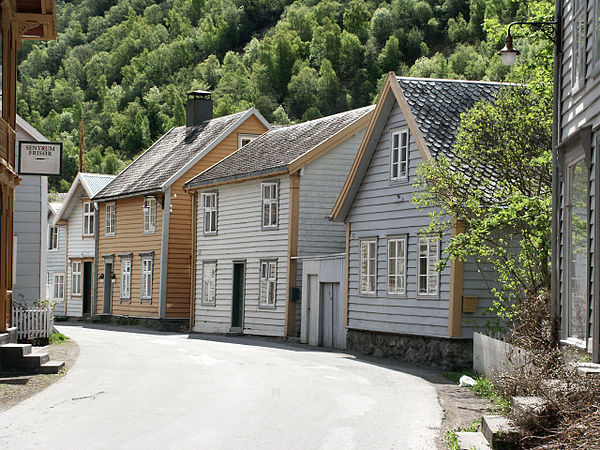 Some old houses in Lærdalsøyri, Lærdal