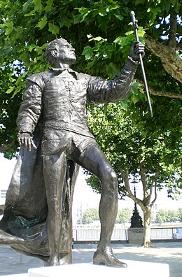 Statue de Laurence Olivier sur la rive sud de la Tamise, Londres