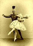Legnani in the title role of La Camargo with Nikolai Legat as Vestris. St. Petersburg, 1901