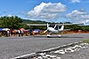 Small aircraft on the runway of Depok Beach