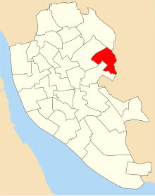 Map of the 1980 boundaries of Dovecot ward