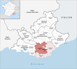 Location within the region Provence-Alpes-Côte d'Azur
