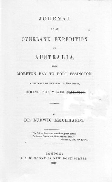 File:Ludwig Leichhardt - Journal of an Overland Expedition in Australia.jpg